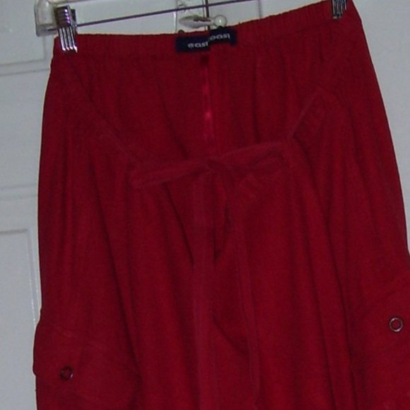 East Coast Red Maxi Linen Blend Skirt Size 24 - Picture 5 of 12